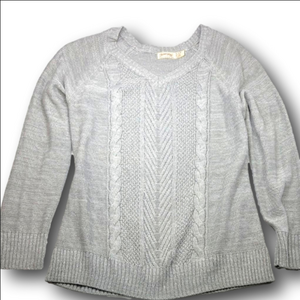 Women's Faded Glory Silver Lurex V-Neck Sweater XL